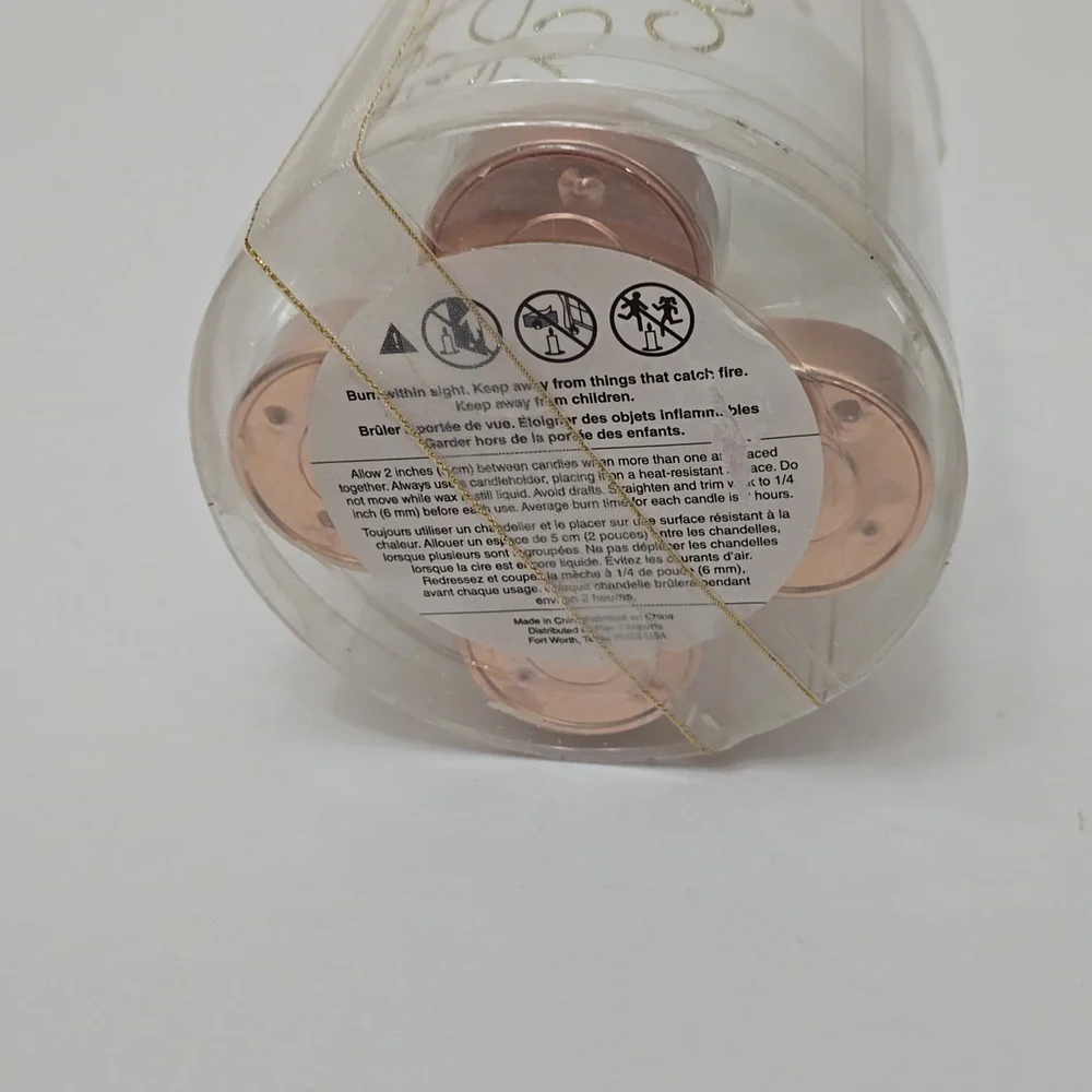 New Sealed Pier 1 Imports Ornament Tea Light Set White Gold